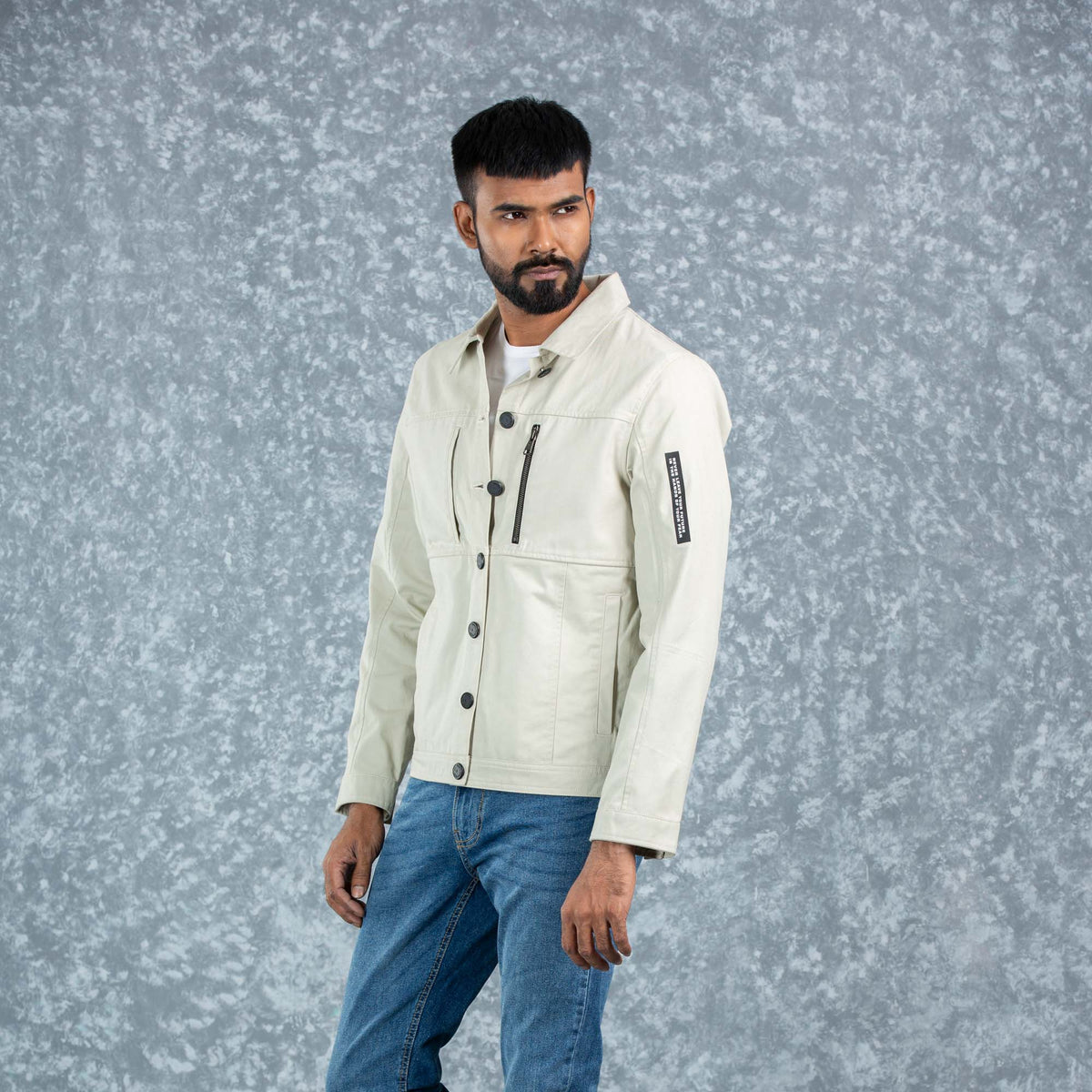 Mens Twill Jacket- Ivory