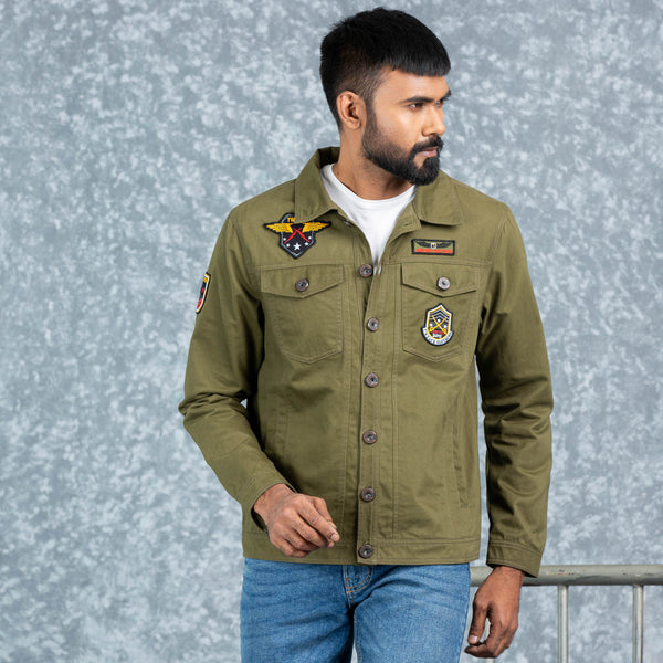 MENS TWILL JACKET- OLIVE