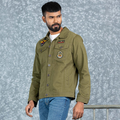 Mens Twill Jacket- Olive