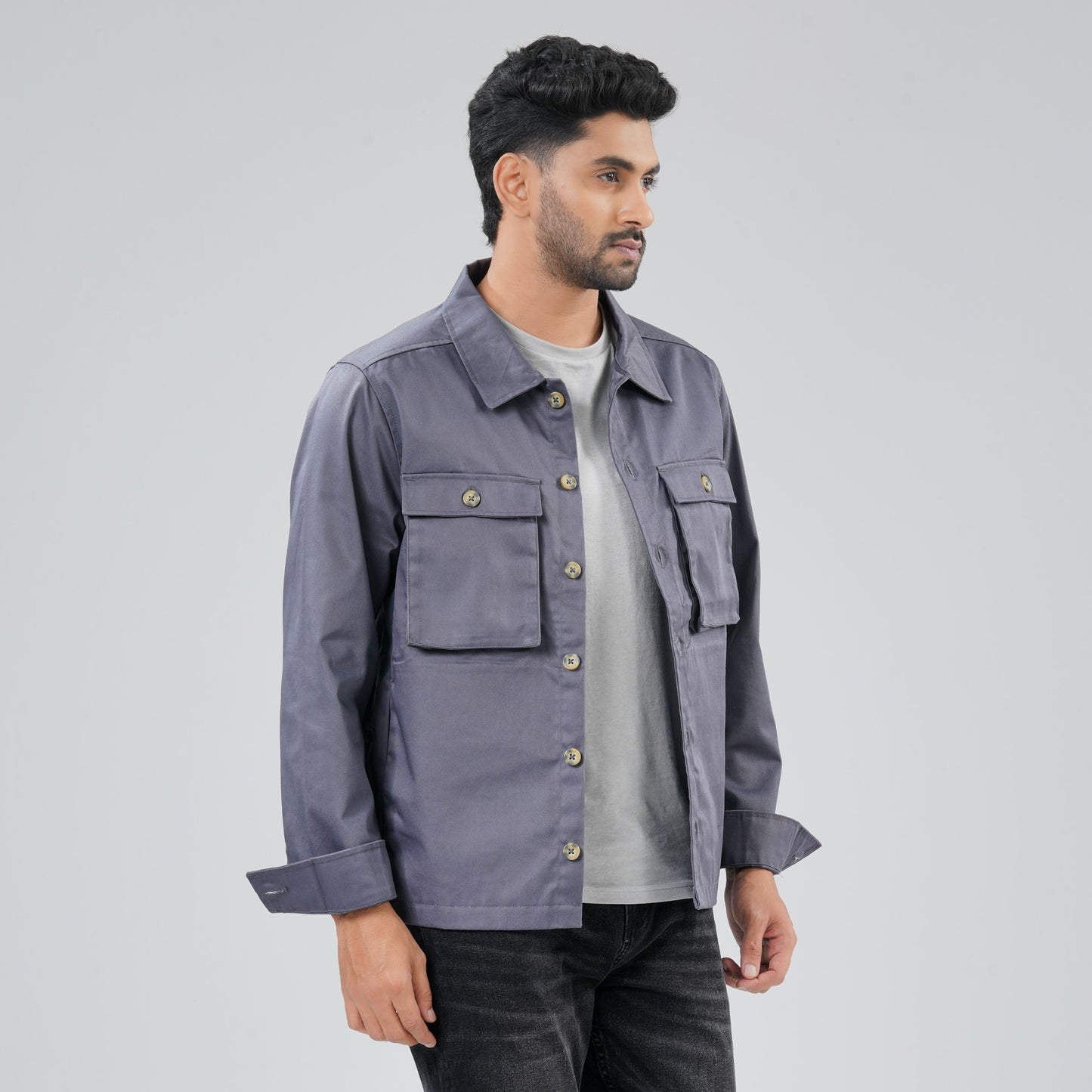 Men's Dark Gray Twill Jacket