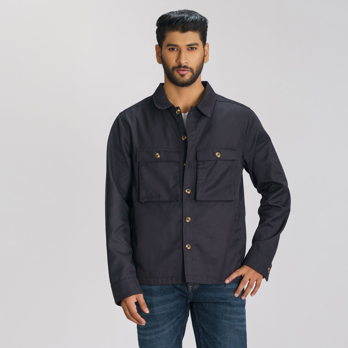 Mens Black Twill Jacket