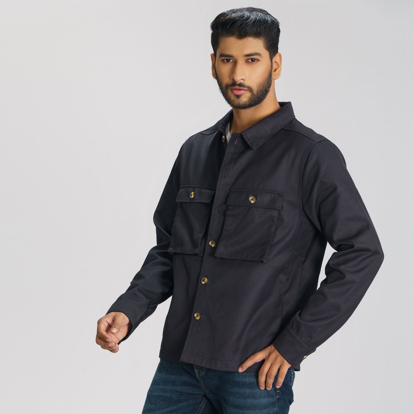 Mens Black Twill Jacket