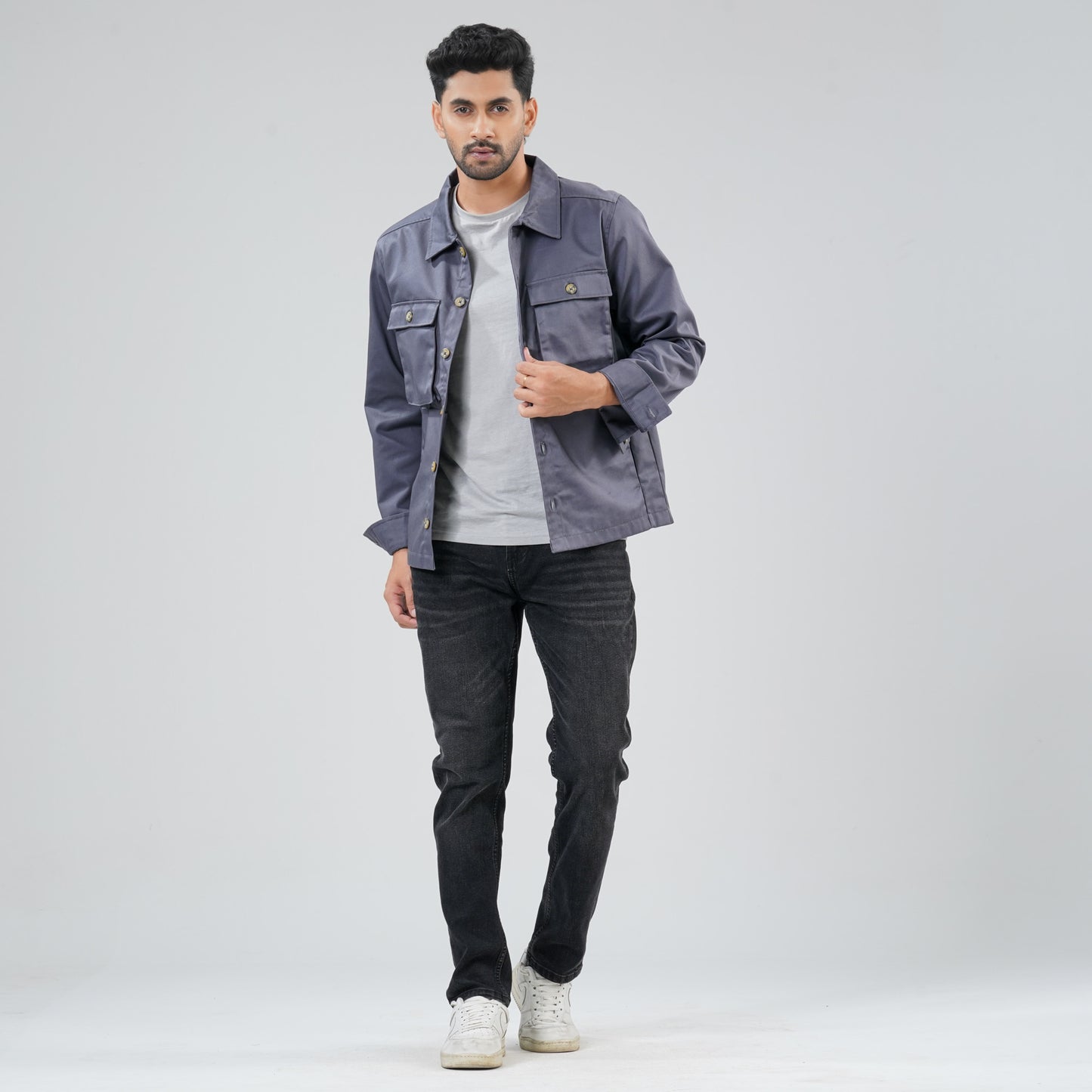 Men's Dark Gray Twill Jacket