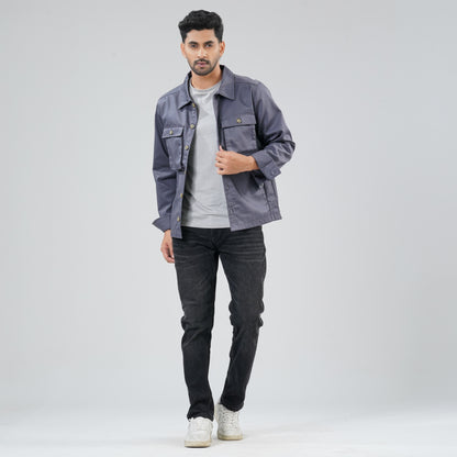 Men's Dark Gray Twill Jacket