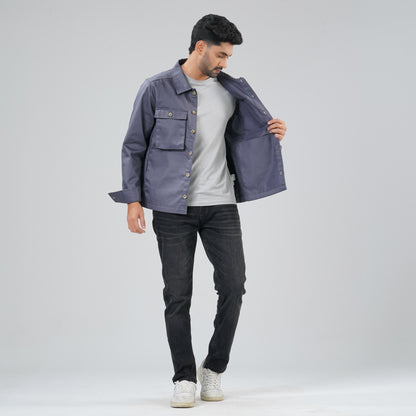 Men's Dark Gray Twill Jacket
