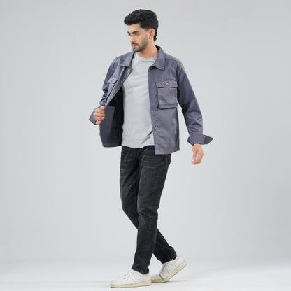 Men's Dark Gray Twill Jacket