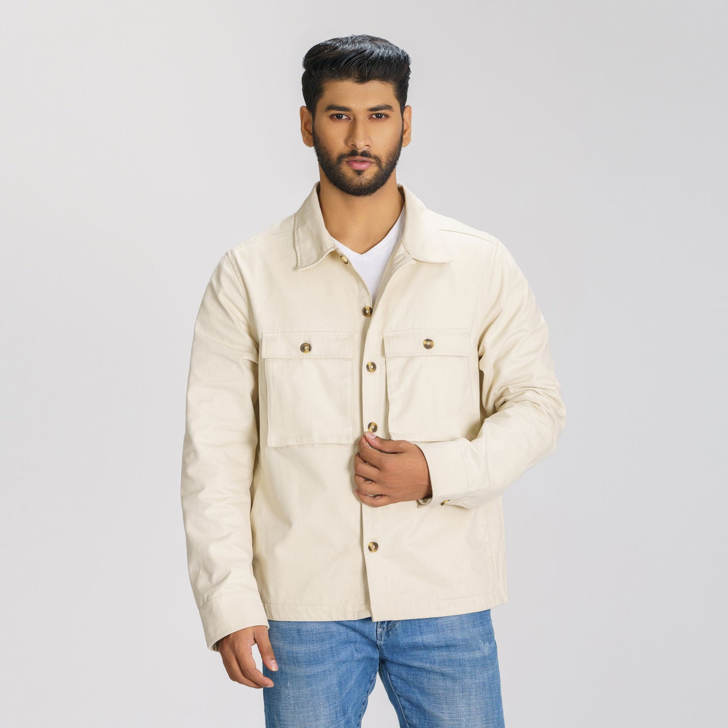 Mens Ivory Twill Jacket