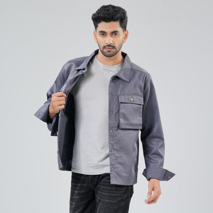 Men's Dark Gray Twill Jacket