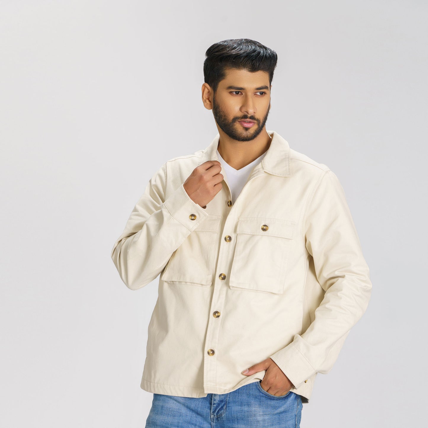 Mens Ivory Twill Jacket