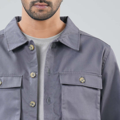 Men's Dark Gray Twill Jacket