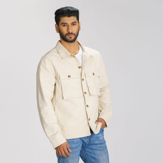 Mens Ivory Twill Jacket