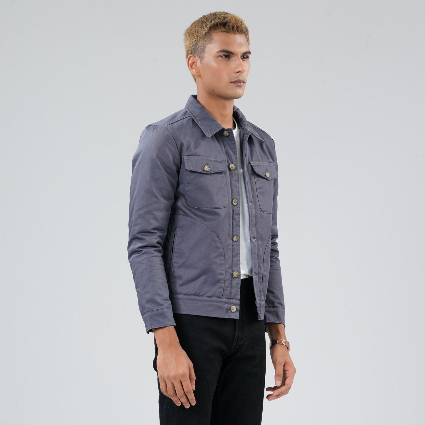 Mens Grey Twill Jacket