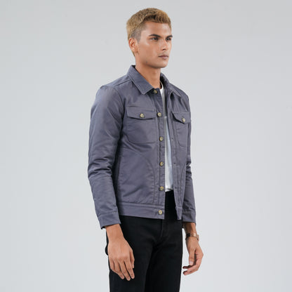 Mens Grey Twill Jacket
