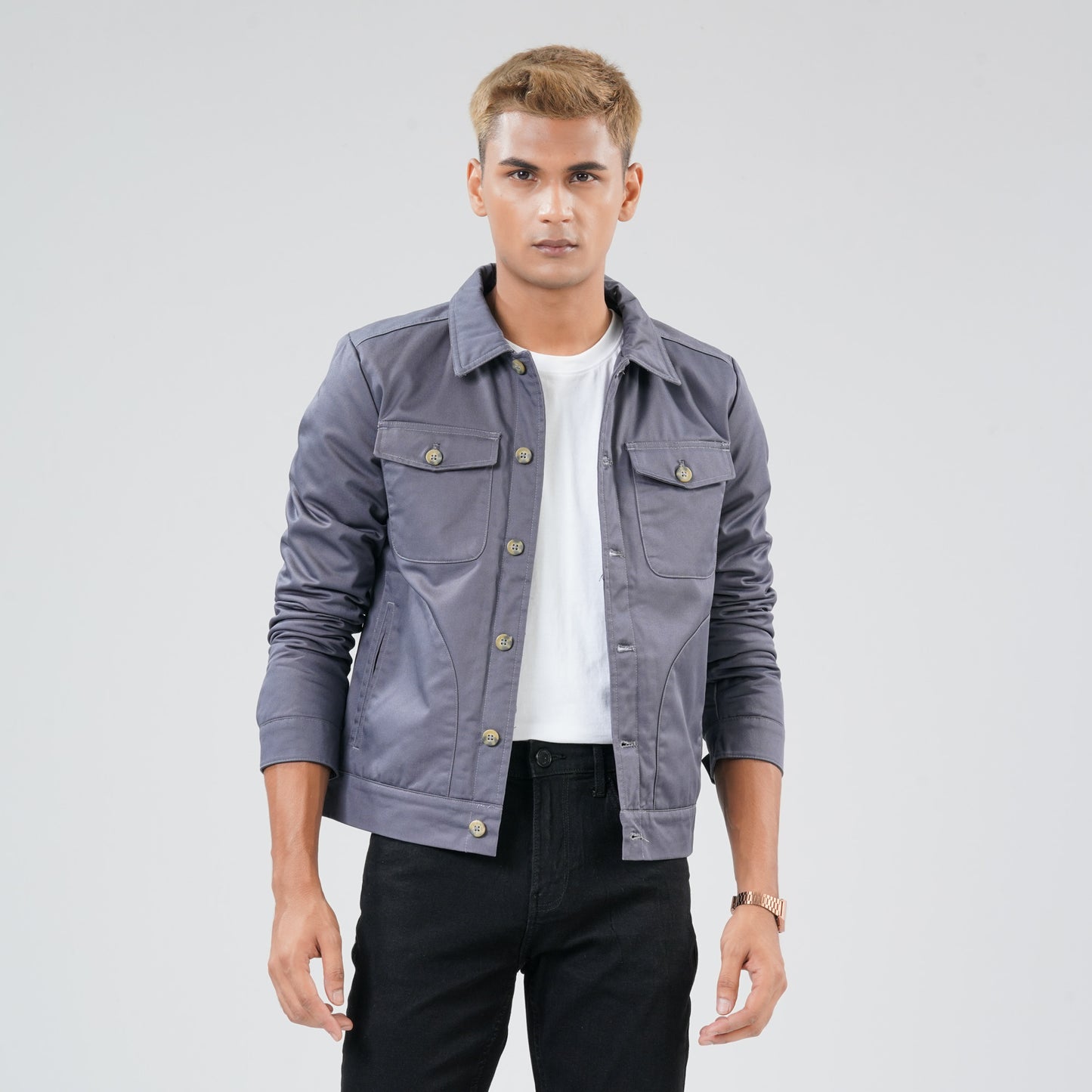 Mens Grey Twill Jacket