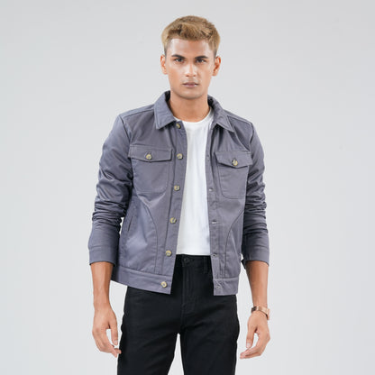 Mens Grey Twill Jacket