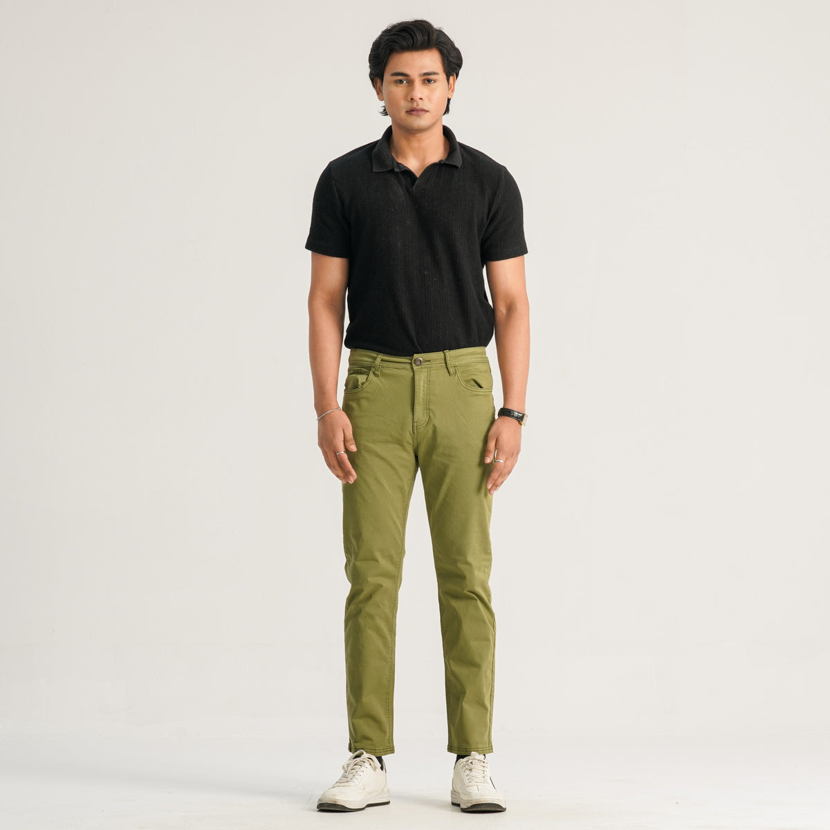 Mens  Olive Twill Pant