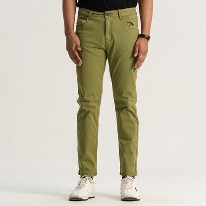 Mens  Olive Twill Pant