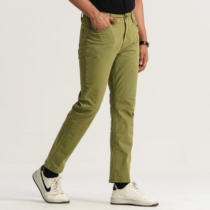 Mens  Olive Twill Pant