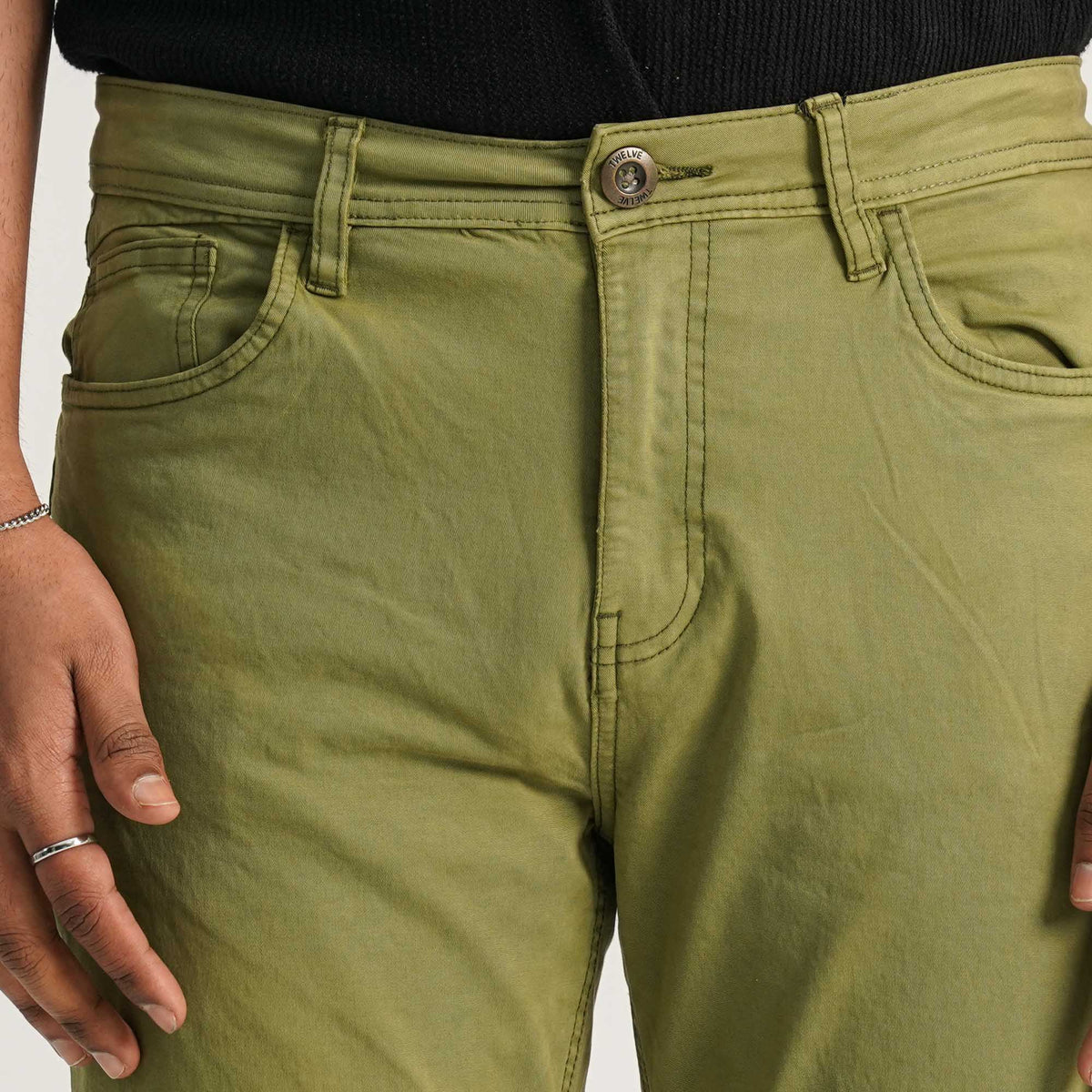 Mens  Olive Twill Pant