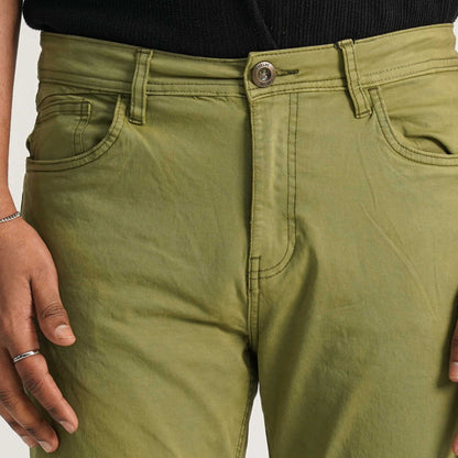Mens  Olive Twill Pant