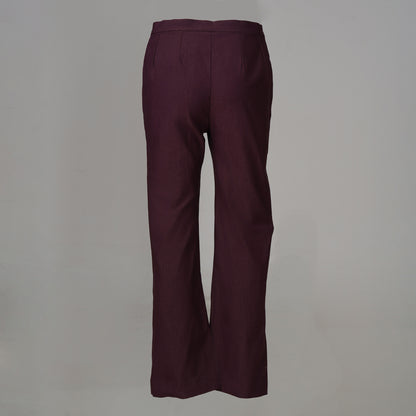 Womens Maroon Twill Pant
