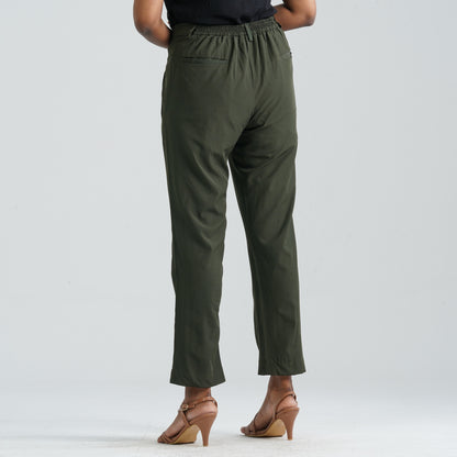 Women’s Olive Twill Formal Pant