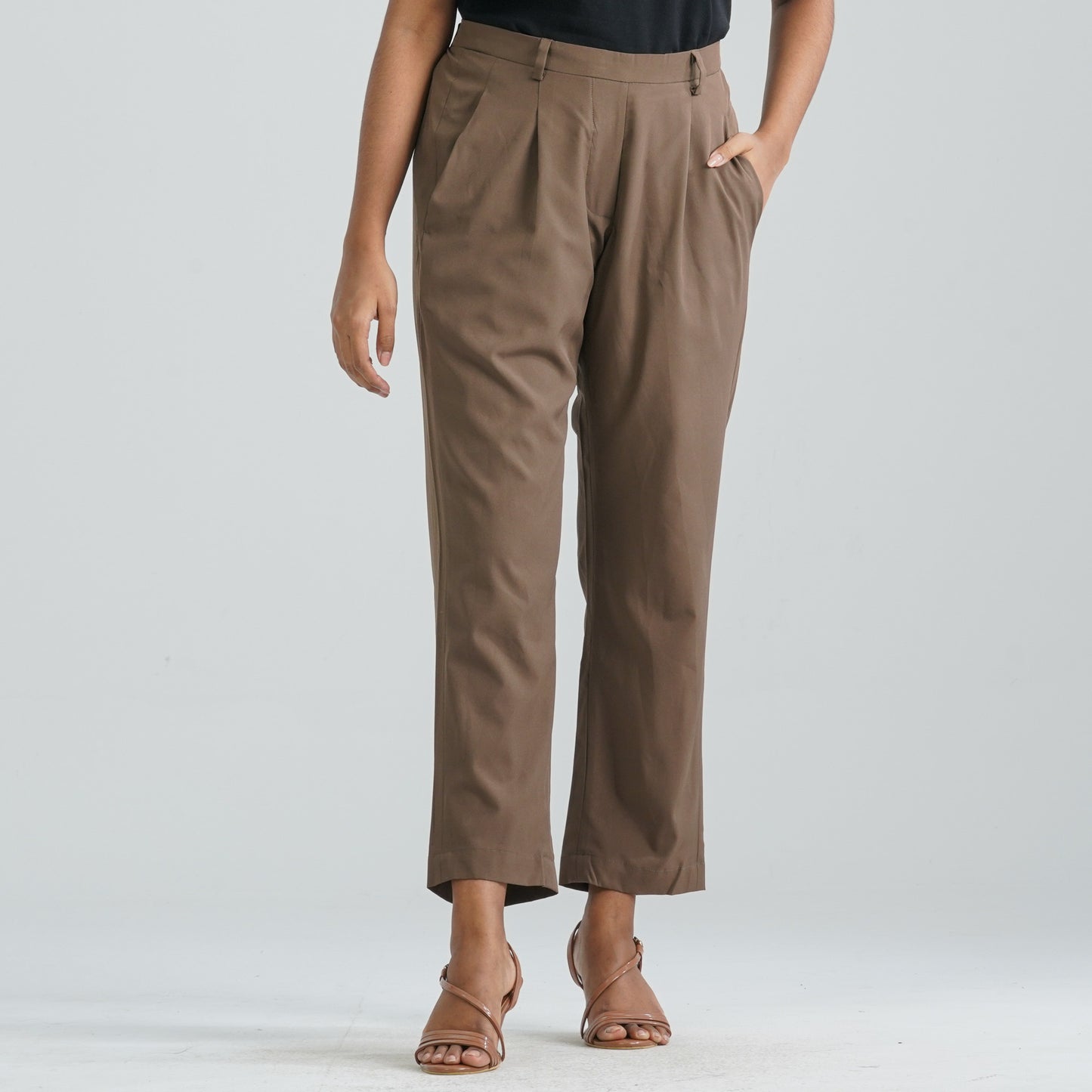 Women’s Brown Twill Formal Pant