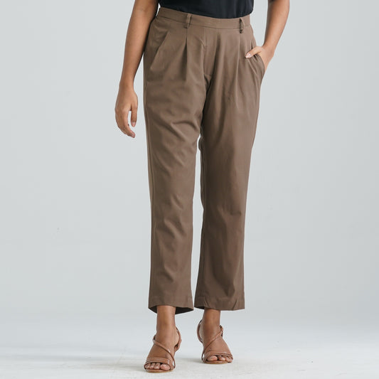 Women’s Brown Twill Formal Pant
