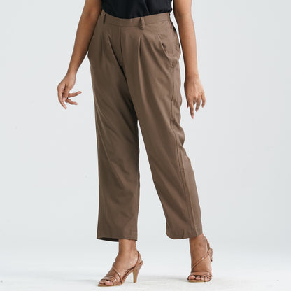 Women’s Brown Twill Formal Pant