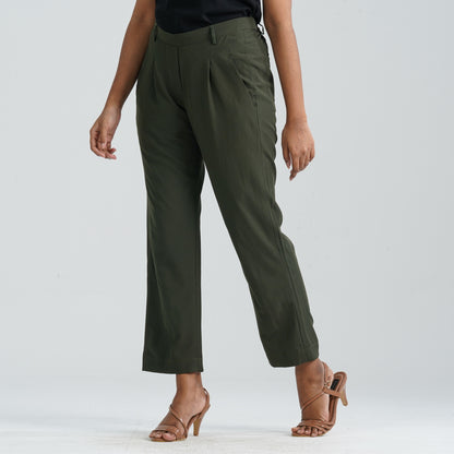Women’s Olive Twill Formal Pant
