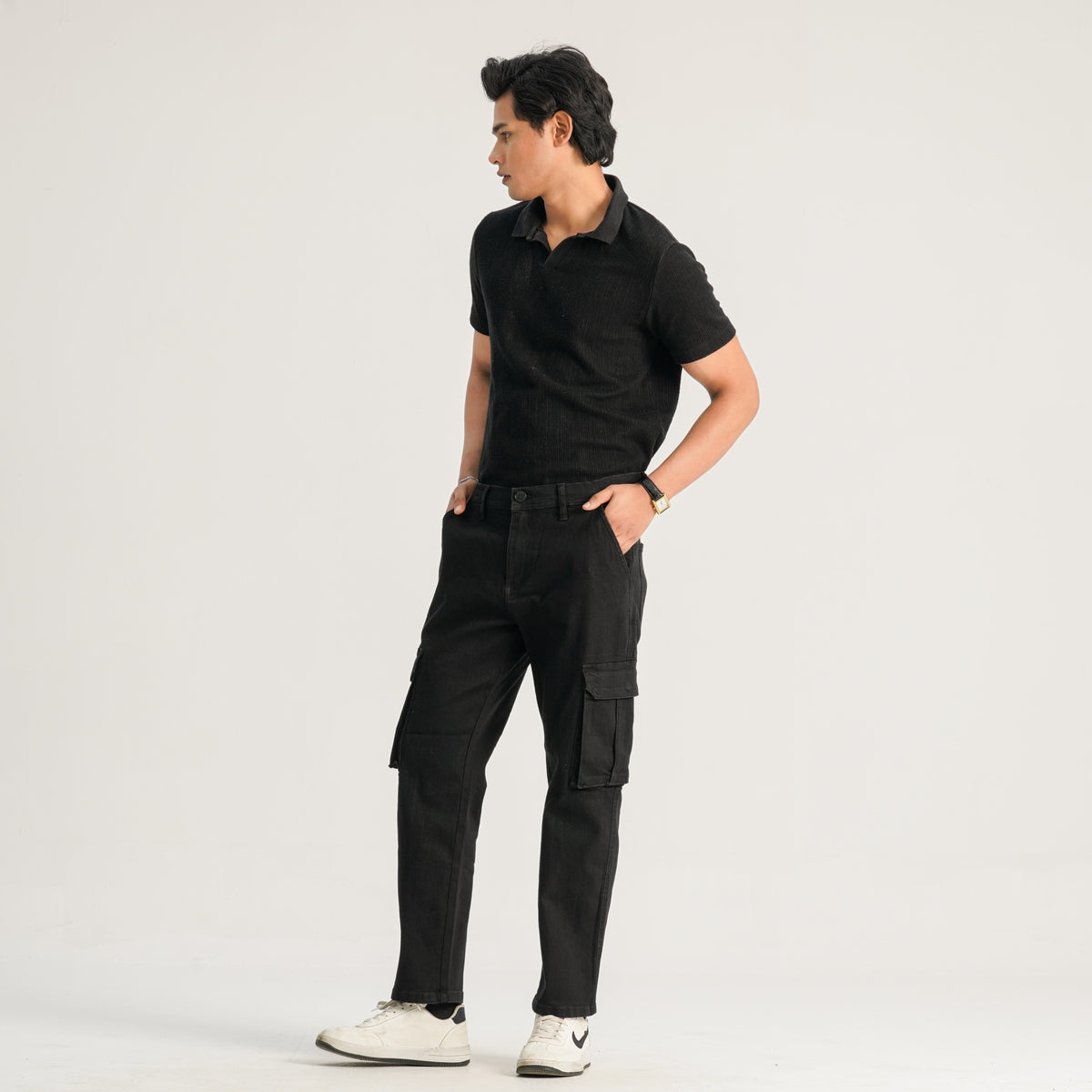 Mens Black Twill Pant