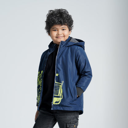 Boys Navy Windbreaker Jacket