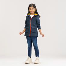 Load image into Gallery viewer, Girls Windbreaker-Navy Blue-1
