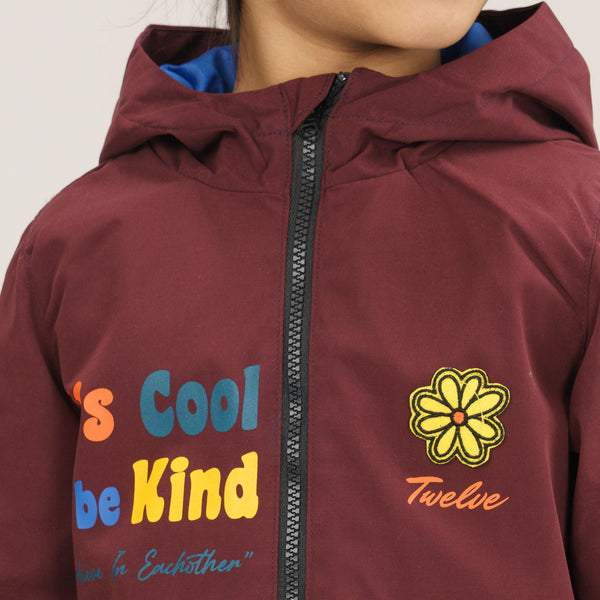 Girls Maroon Windbreaker