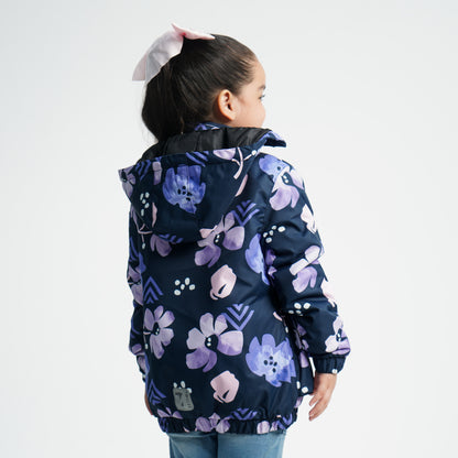 Girls Navy Aop Windbreaker