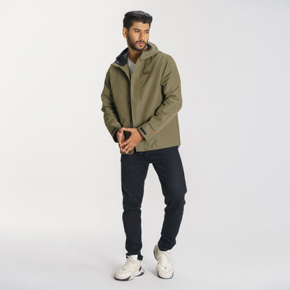 Mens Olive Windbreaker