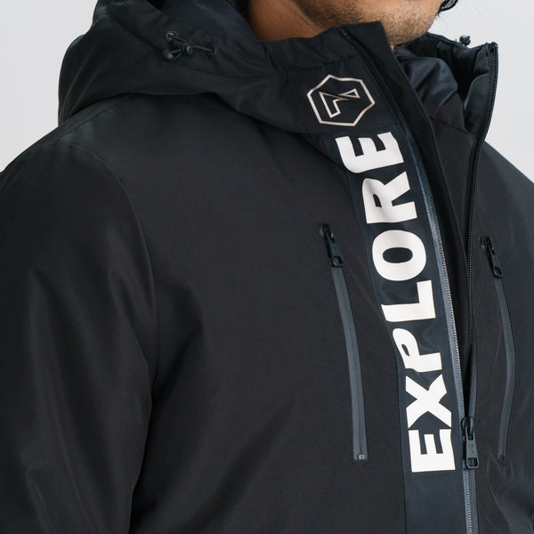 Mens Black Padded Windbreaker