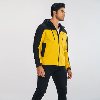 Mens Yellow & Black Windbreaker