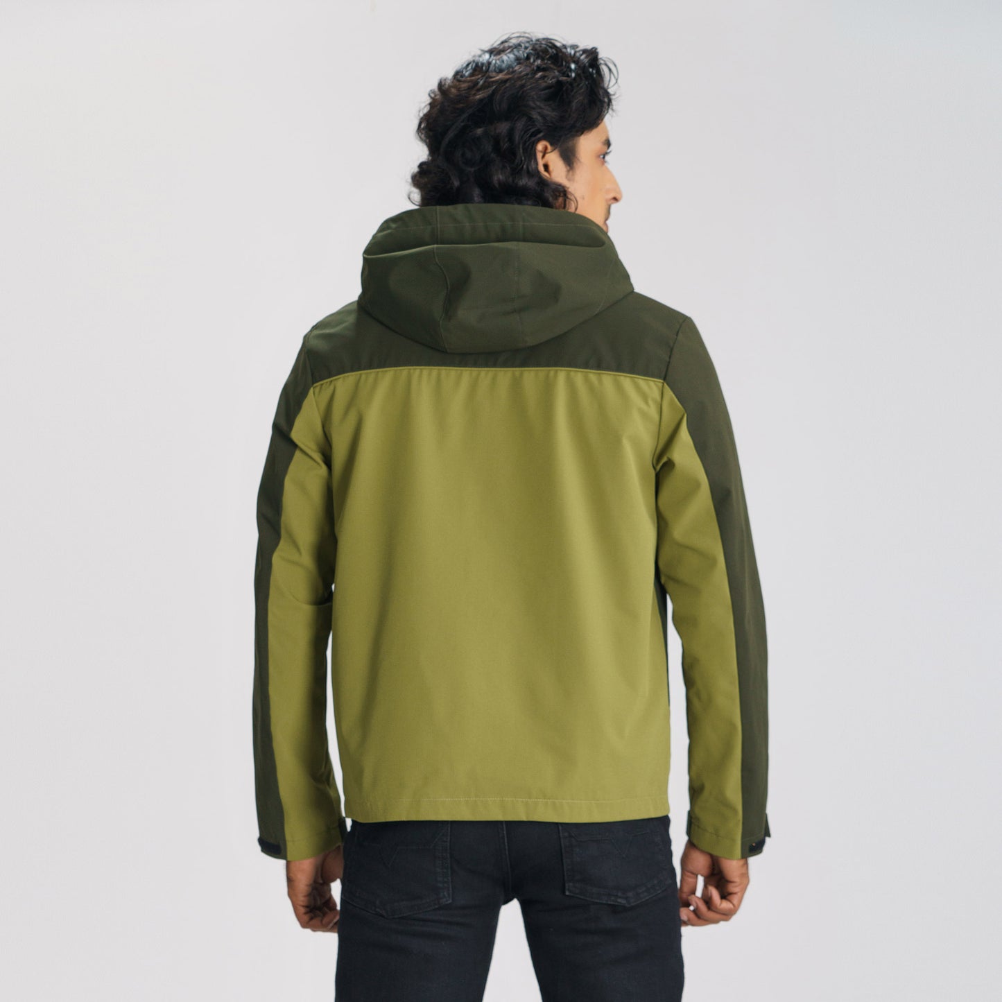 Mens Olive & Black Windbreaker