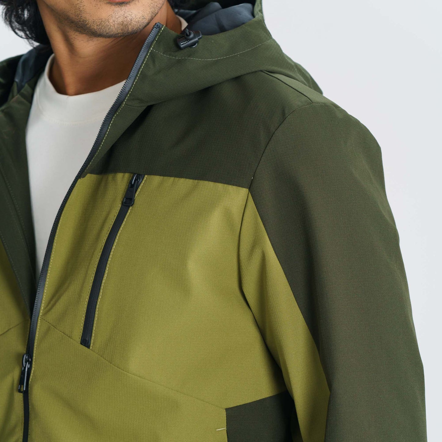 Mens Olive & Black Windbreaker