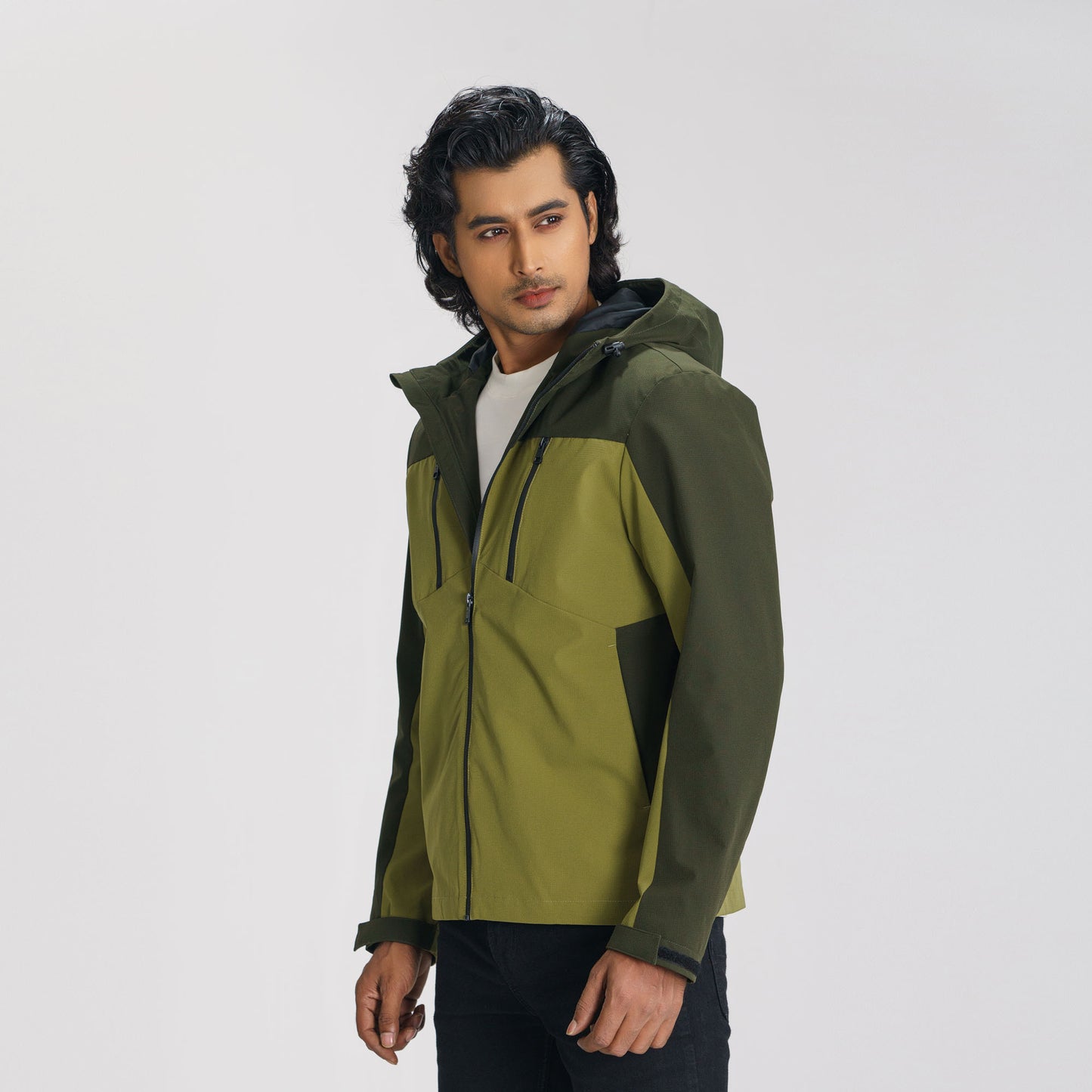 Mens Olive & Black Windbreaker