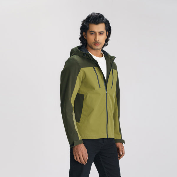 Mens Olive & Black Windbreaker