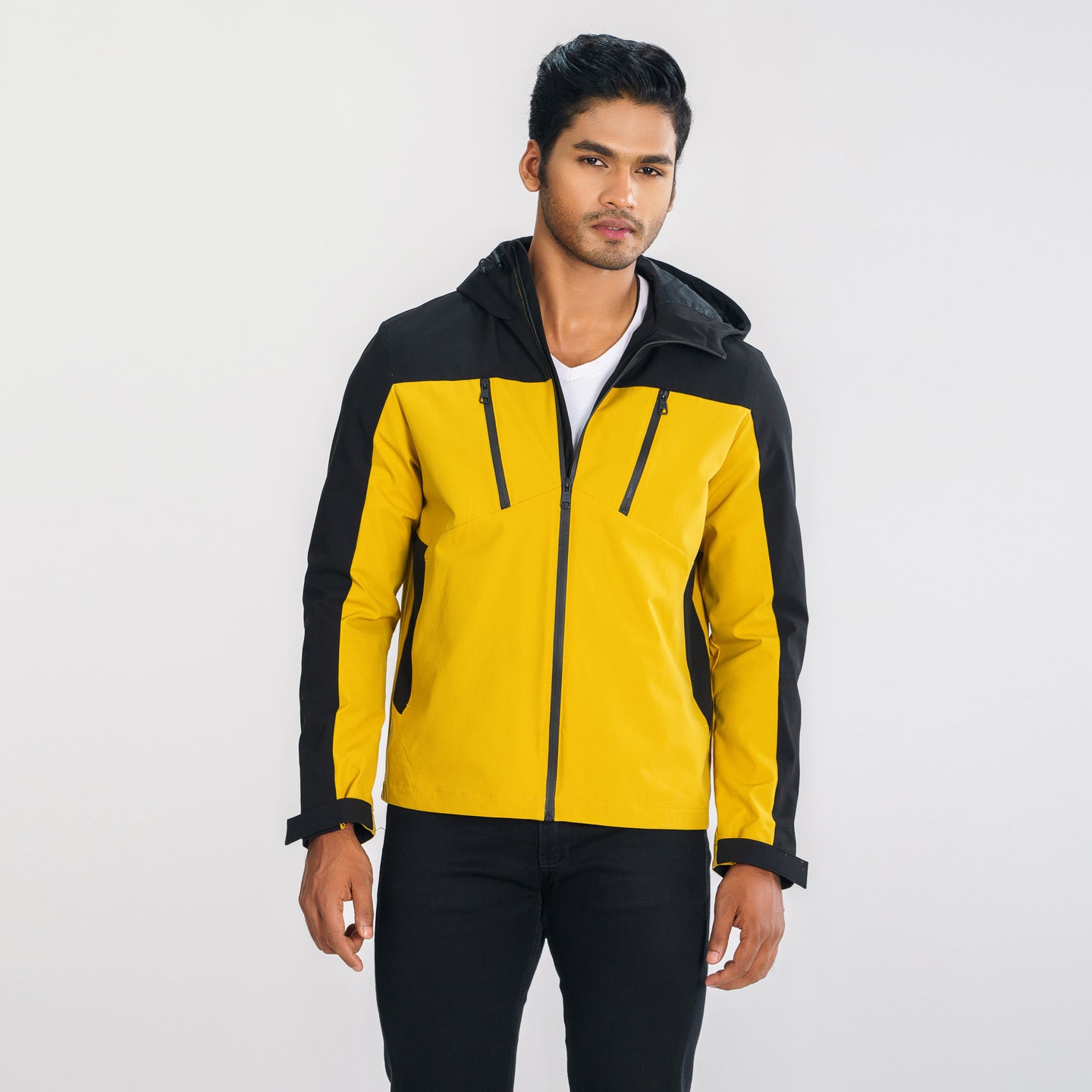 Mens Yellow & Black Windbreaker