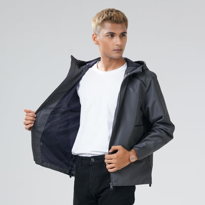 Mens Gray Asphalt Windbreaker