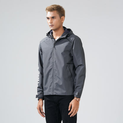 Mens Gray Asphalt Windbreaker