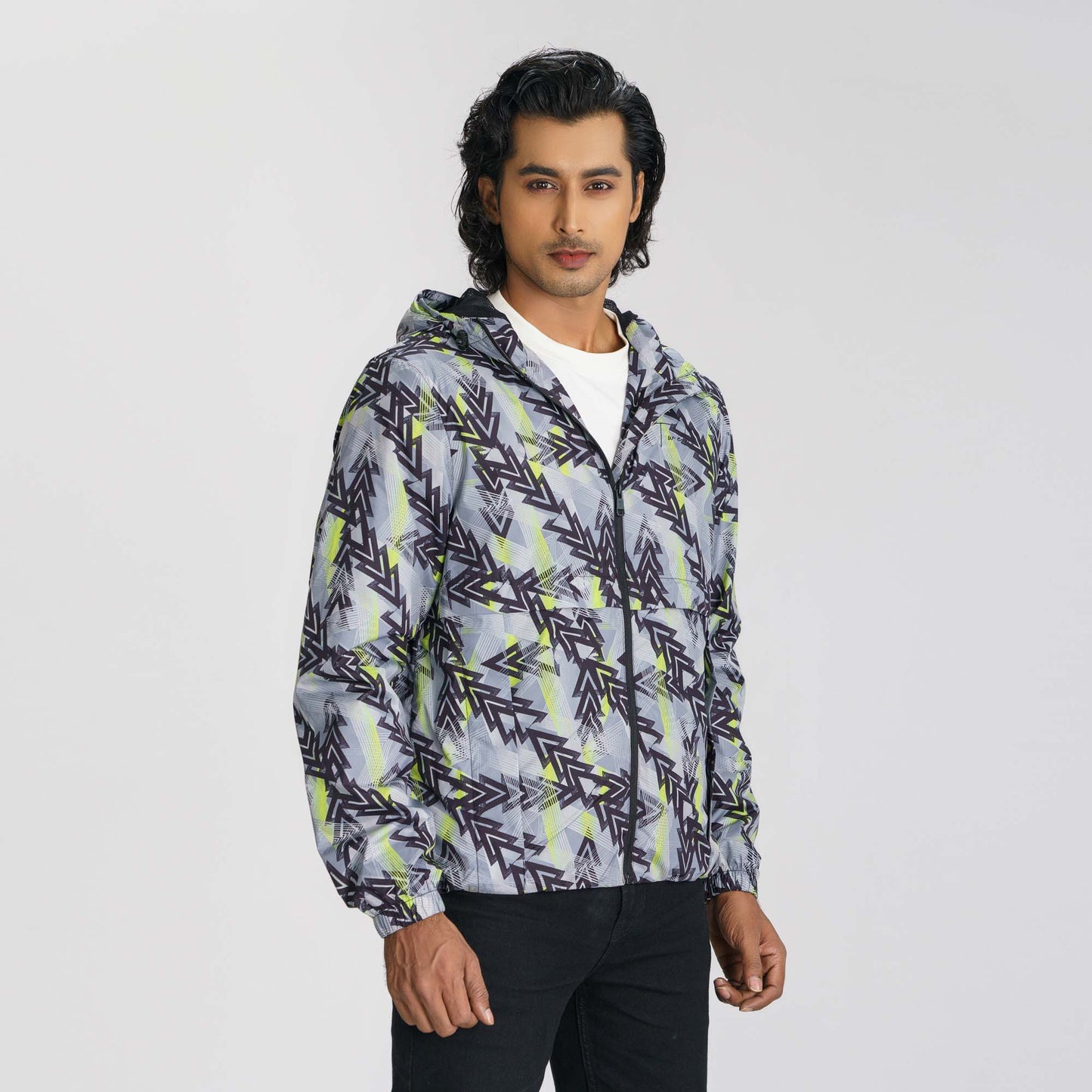 Mens Light Gray Windbreaker