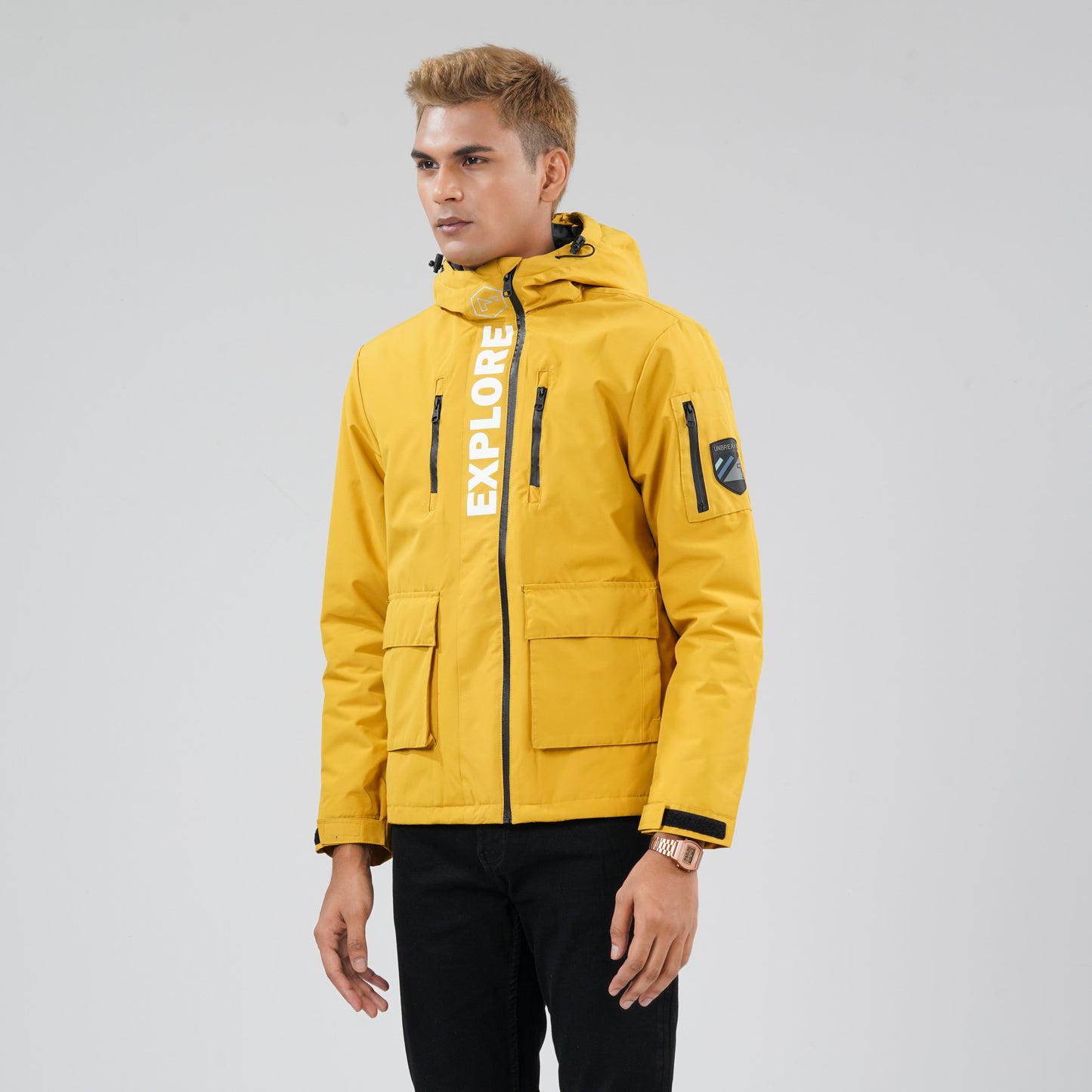 Mens Mustard Windbreaker