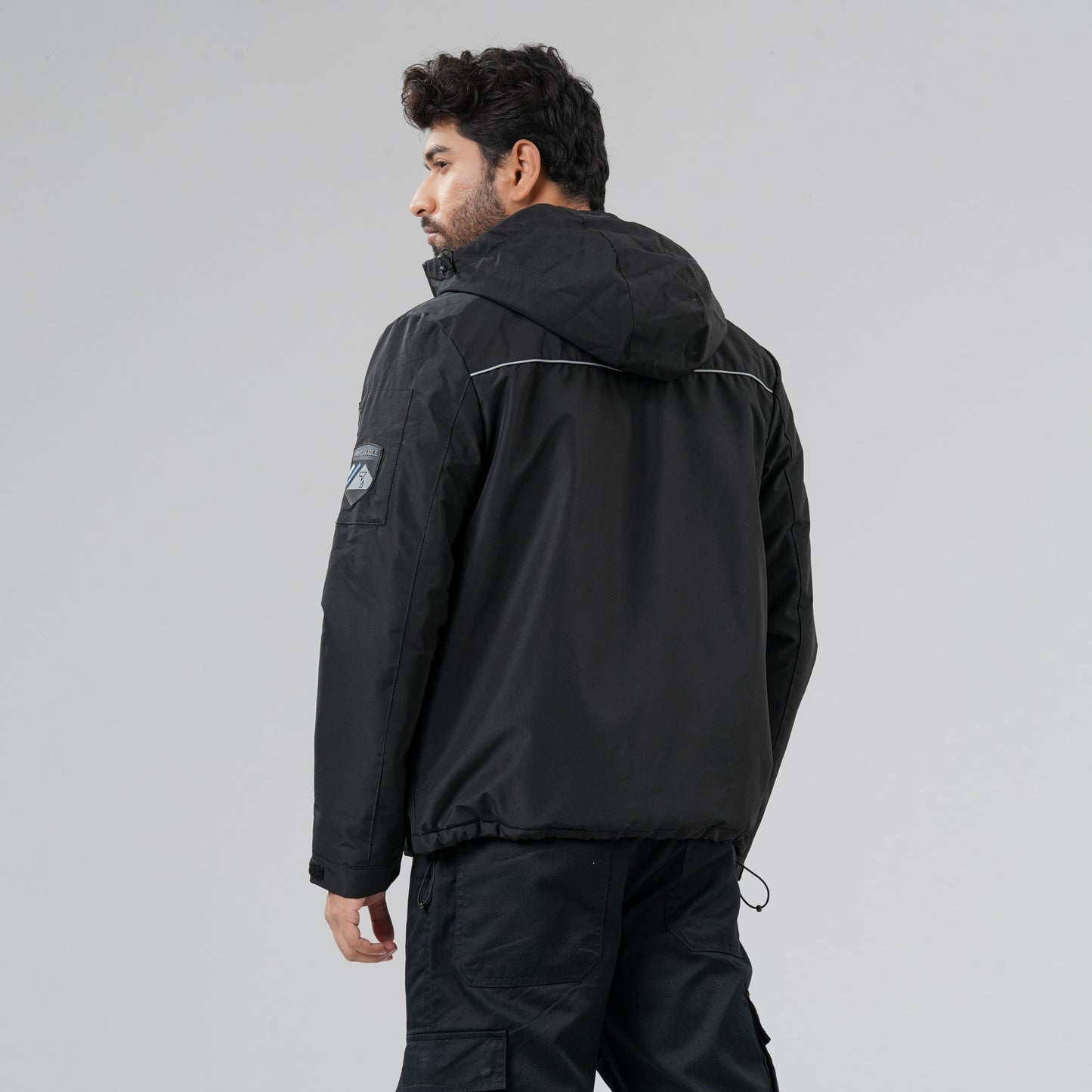 Mens Black Windbreaker