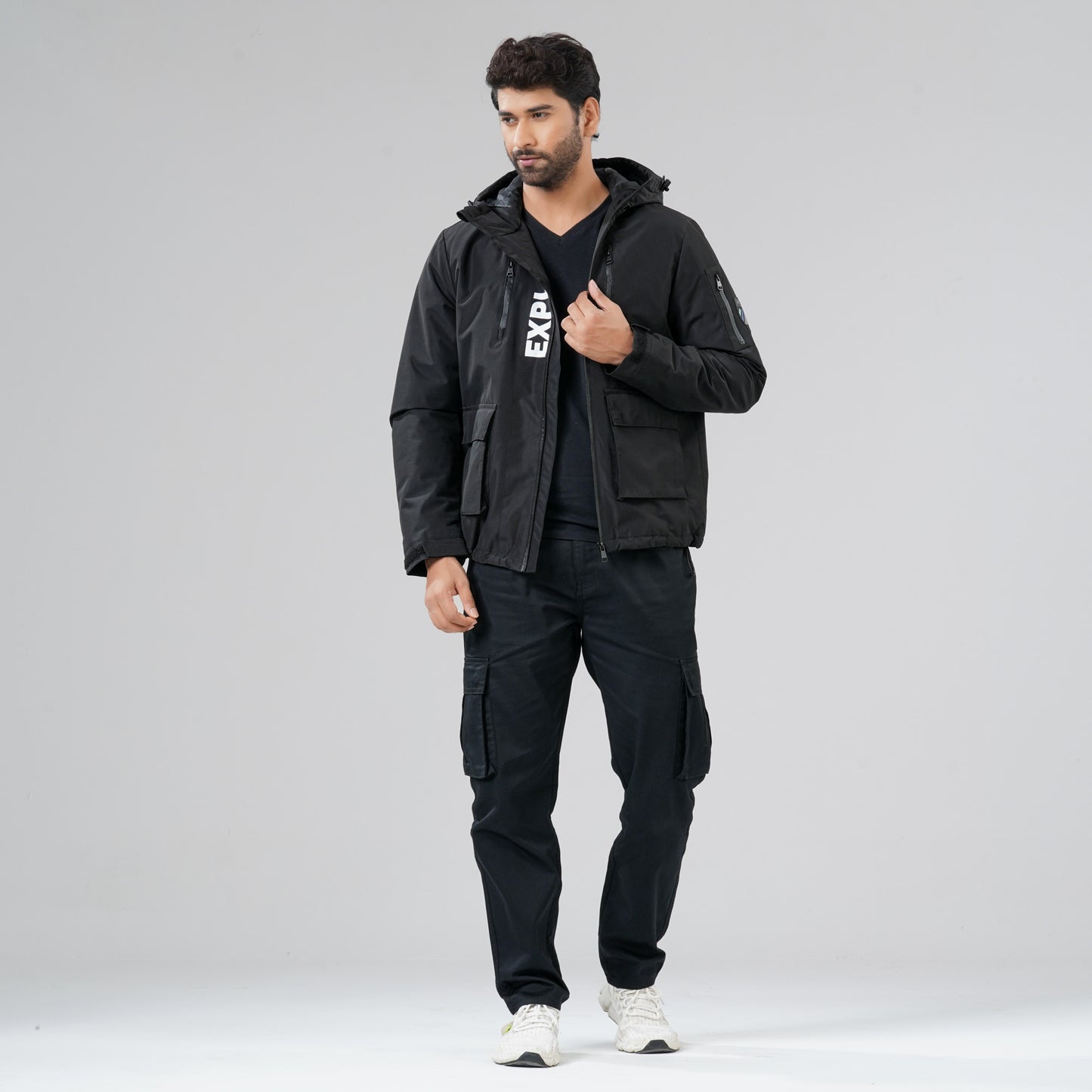 Mens Black Windbreaker