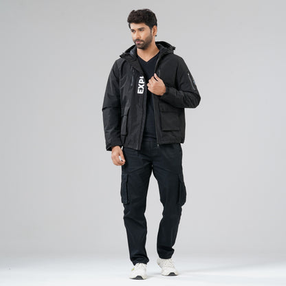 Mens Black Windbreaker